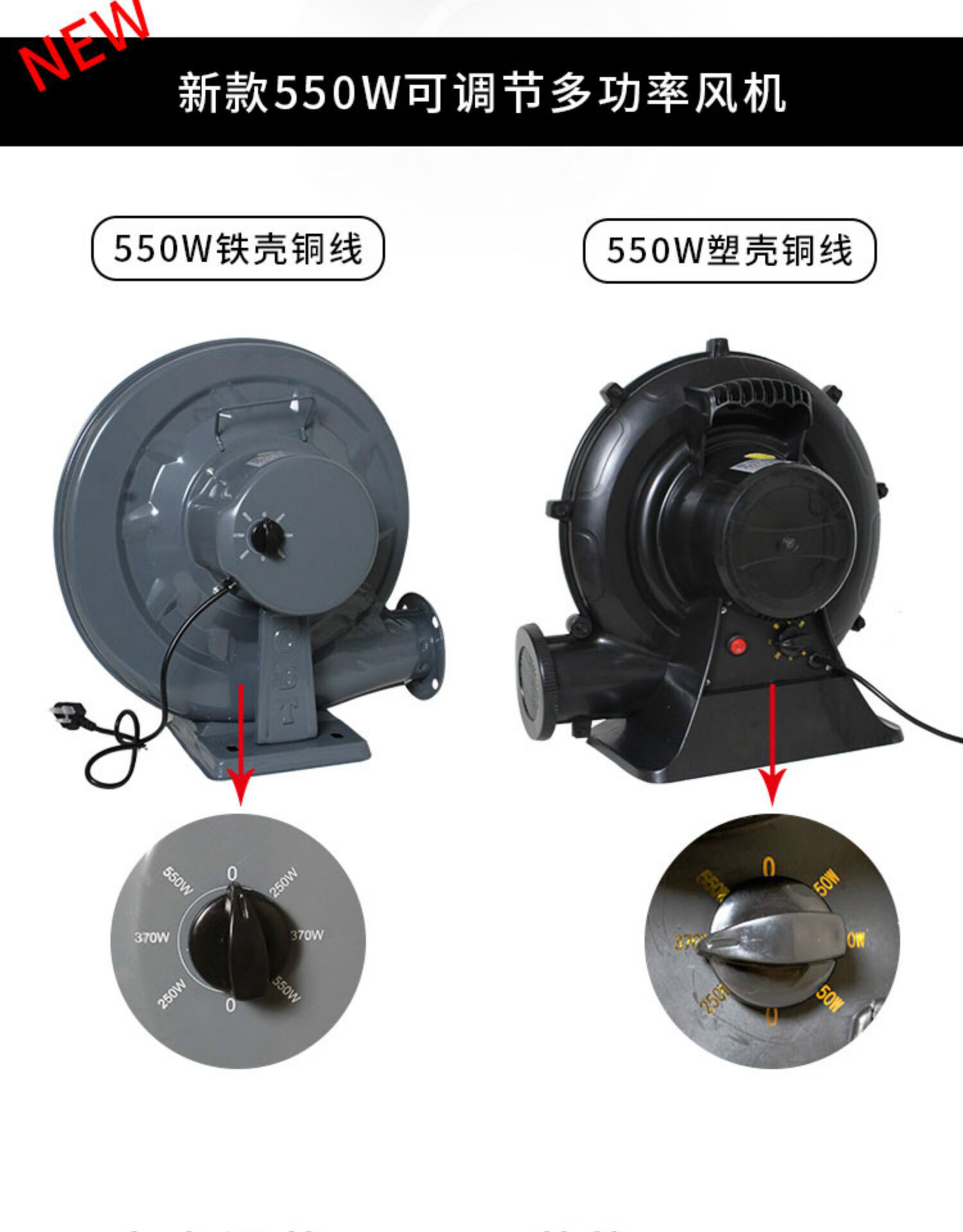 氣模風機新款調速純銅電機拱門風機550w750w雕刻機鼓風機 610瓦塑殼