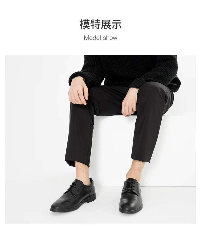 24hrs西班牙进口24小时男士正装皮鞋舒适缓震头层小牛皮系带德比鞋h