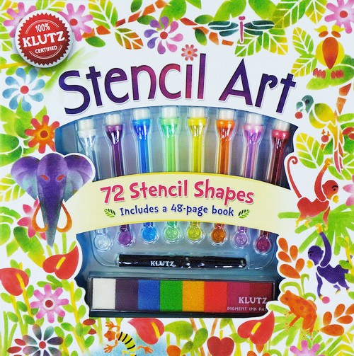英文原版 klutz系列 stencil art 书 工具材料包 模板画 涂鸦创意技巧
