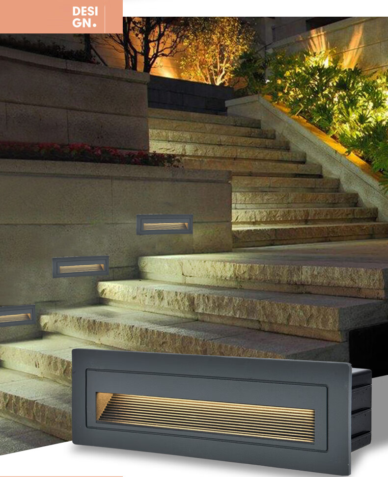 户外防水嵌入式led地脚灯墙脚灯侧壁灯走廊楼梯踏步台阶灯墙角灯 大号