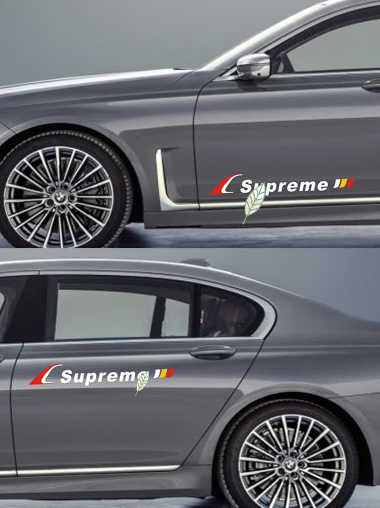 汽车贴纸潮牌supreme侧门车贴创意个性改装车身拉花潮流装饰贴膜 黑字