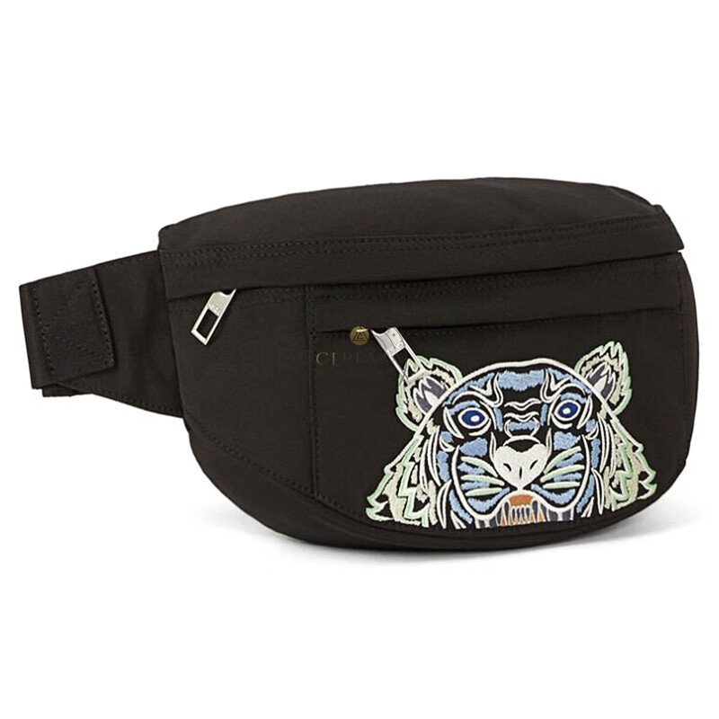 高田贤三kenzo男包腰包男士奢侈品tiger虎头图案刺绣织物胸包单肩包斜