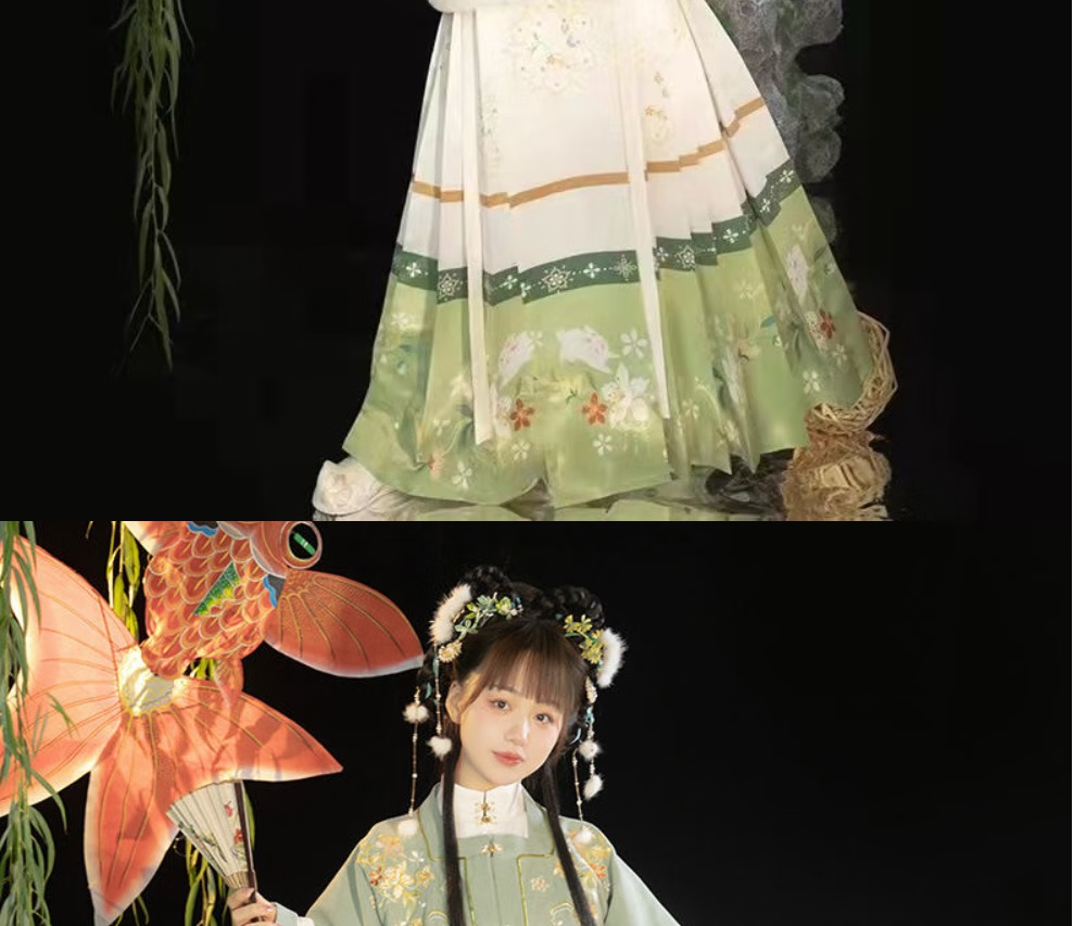 芍奢shaoshe远山娥黛汉服明制方领对襟短袄立领印花马面裙绣花加厚