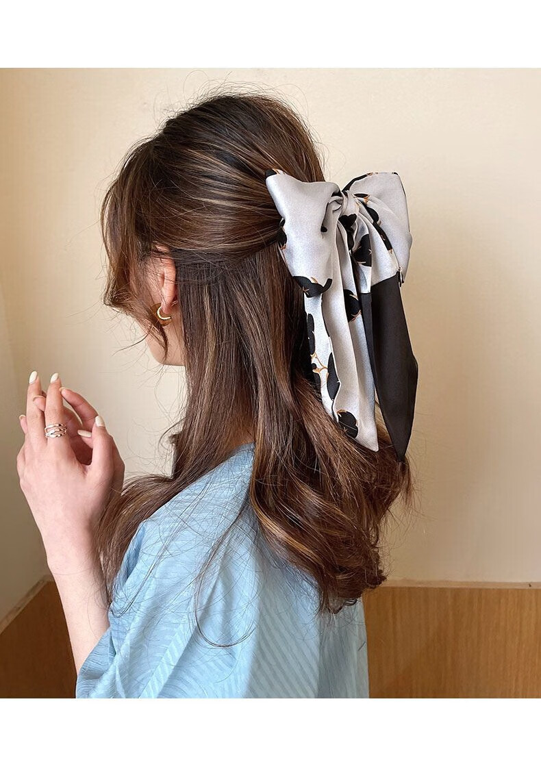 大肠发圈夏季头绳带飘带蝴蝶结碎花大肥肠头花女扎马尾皮筋女可爱