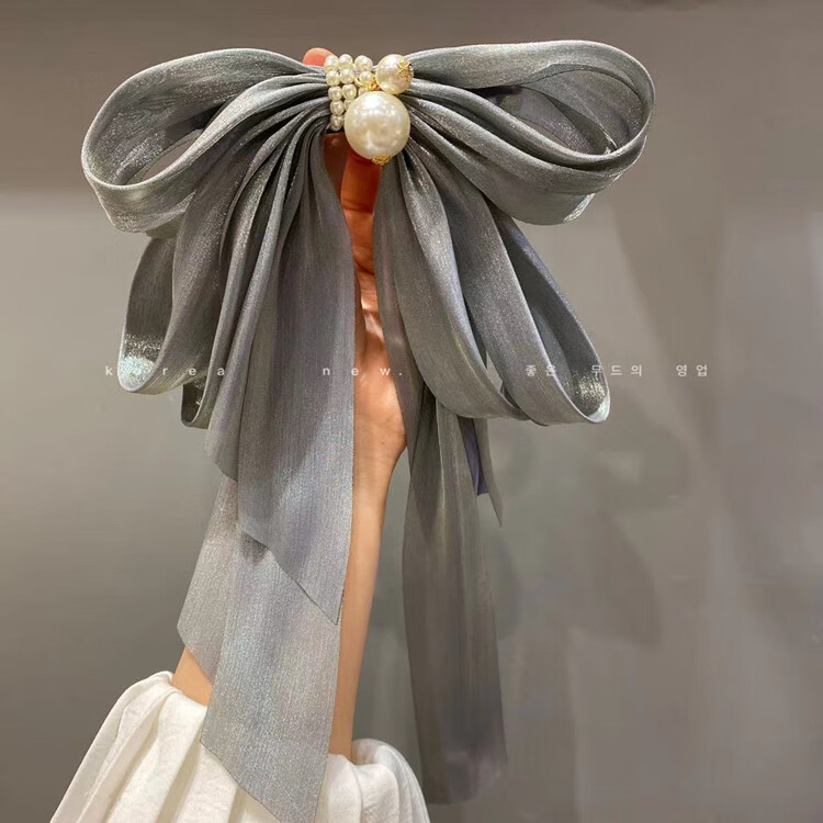 蝴蝶结头饰发夹韩国新款好看发饰飘逸头花后脑勺顶夹仙女发卡弹簧夹