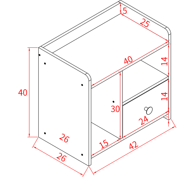 南锣北巷 床头柜置物架 简约现代小型卧室经济型收纳柜