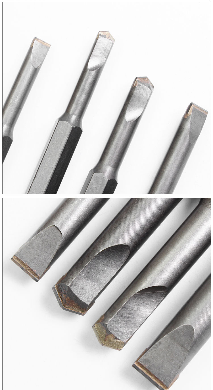 电镐铲头方龙电锤合金凿子六角方圆柄电镐铲头混凝土开槽铲墙王方柄