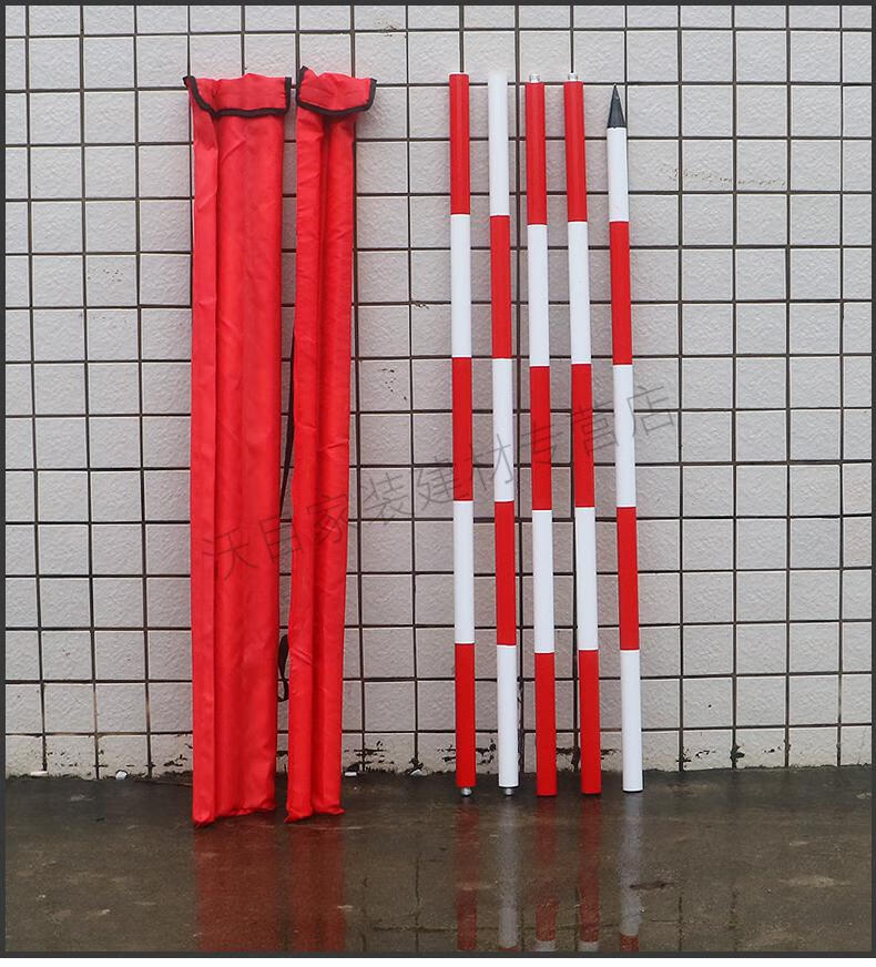 测量用花杆2米3米5米标杆测量尺工程测绘花杆标尺标杆红白标杆3米分段