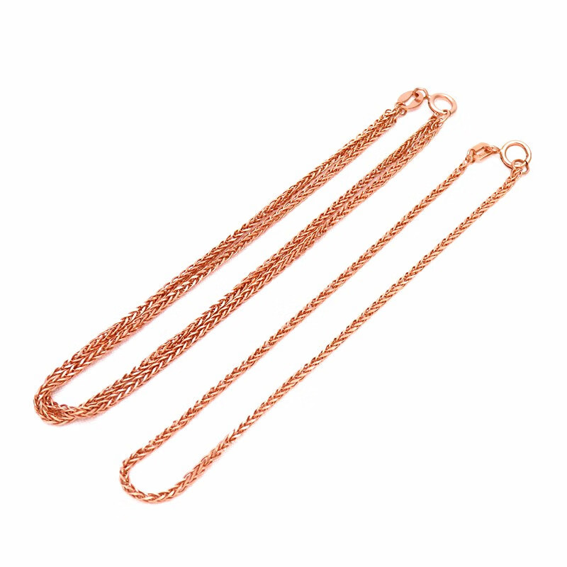 老凤凰同款14k彩金俄罗斯585紫金o字链吻链田字链手链5号双排0字链