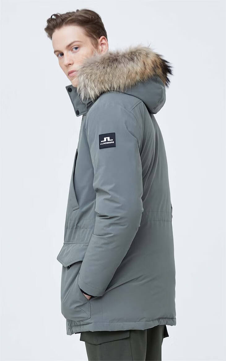 商场同款jlindeberg金林德伯格商务可拆卸毛领连帽加厚羽绒服男中长款