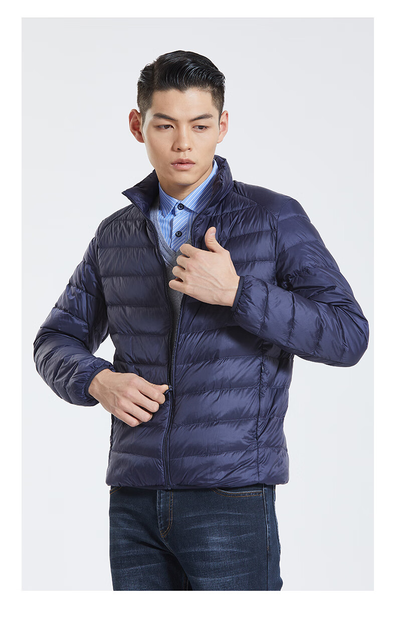 杉杉男装shanshan羽绒服男秋冬中青年短款翻领羽绒服男士保暖羽绒外套