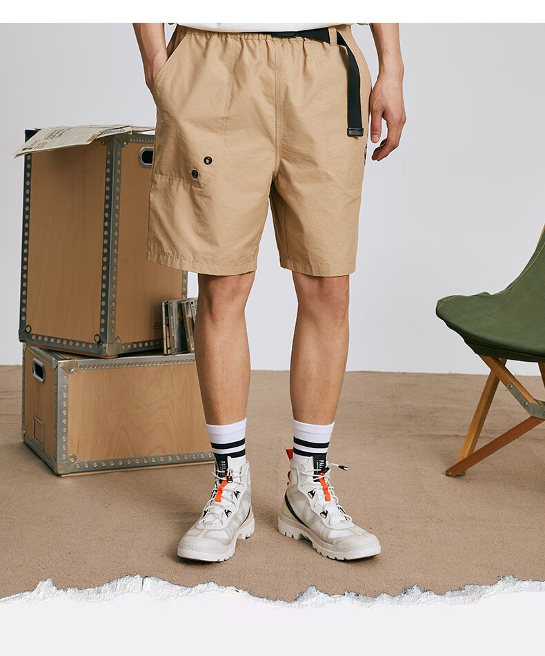 palladium帕拉丁男裤子男潮流休闲工装裤男子短裤105983105983008黑色