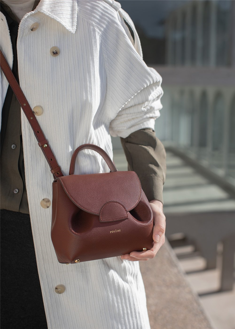 法国polene paris小众女包 poleno包高级感单肩斜挎包女包 开心果绿