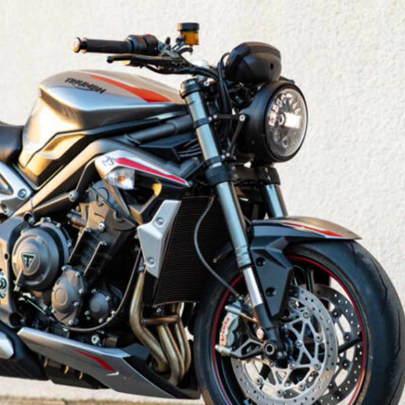 适用凯旋765rs改装圆灯大灯总成led车灯无损改装非jw大灯专用无损安装