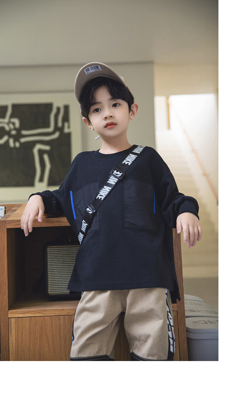 【潮娃迪尼萌宝品牌冬季小男孩打底内搭的胖童装男童加肥加大t恤加绒