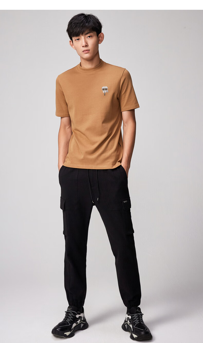 karl lagerfeld卡尔老佛爷新款ikonik卡通珠饰男士t恤206n1710 黑色