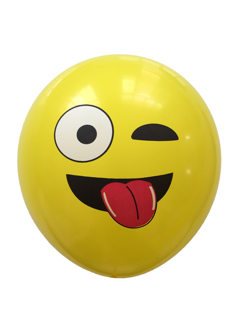 气球批发大号笑脸加厚表情气球圆形笑脸多款套版可爱乳胶气球印字