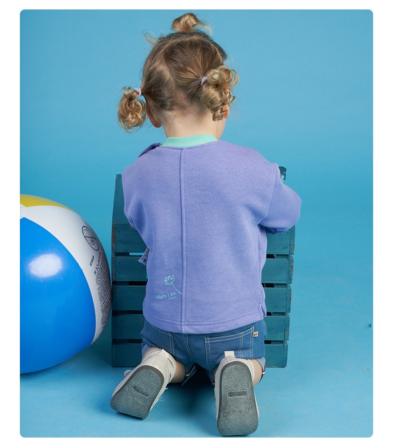 moimoln小云朵童装春秋款男女宝宝长袖t恤时尚印花圆领套头衫奶白色