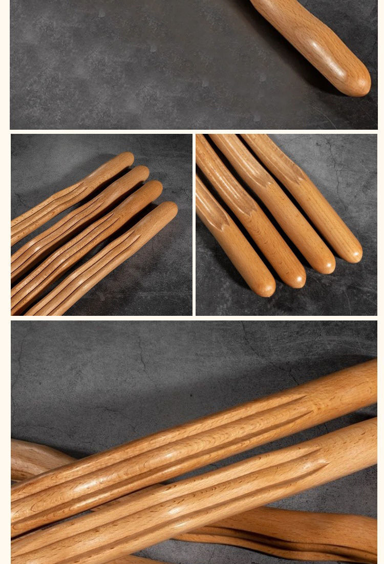 美容院专用擀筋棒赶筋经络全身通用刮痧家用榉木实木杆筋棍网红同款