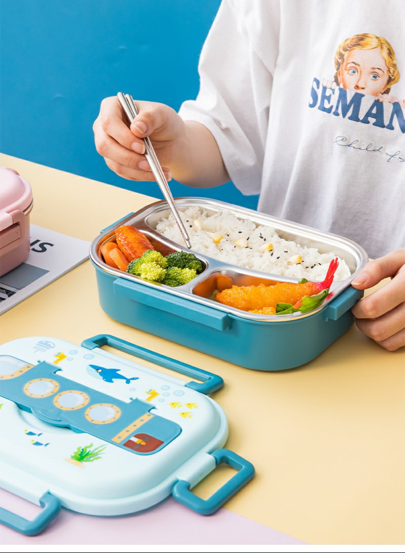 特百惠儿童饭盒同款316不锈钢儿童分格密封饭盒小学生学生专用便当盒
