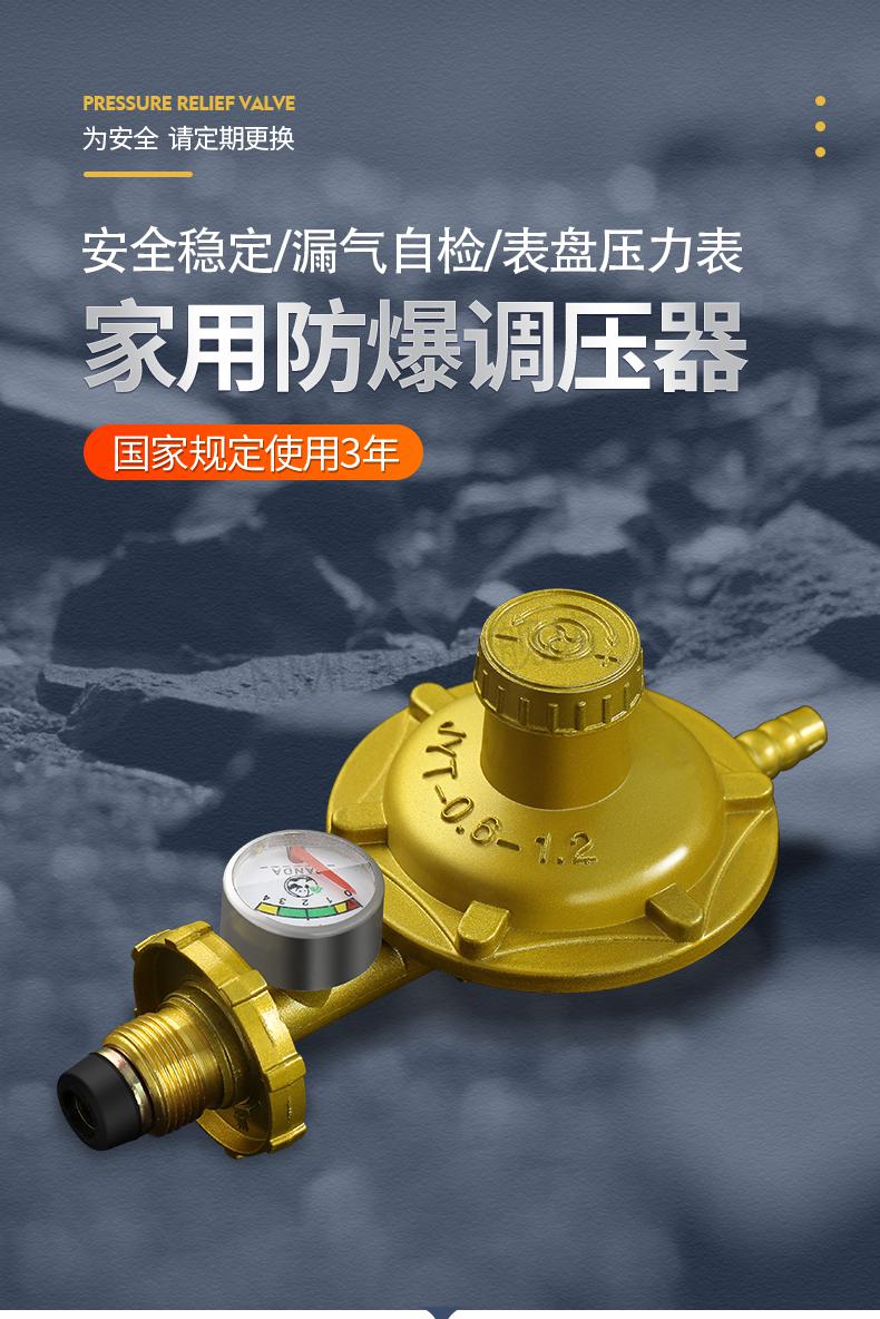 6 液化气防爆减压阀家用煤气罐中低压阀煤气灶燃气热水器煤气瓶阀门