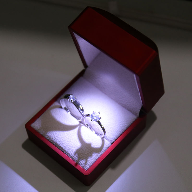 旧里结婚戒指情侣对戒男女婚戒日韩简约开口婚礼仿真钻戒一克拉假钻戒