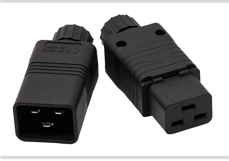 pduups对接插头服务器c19母插头c20公头可接线16a品字电源插座一个16a