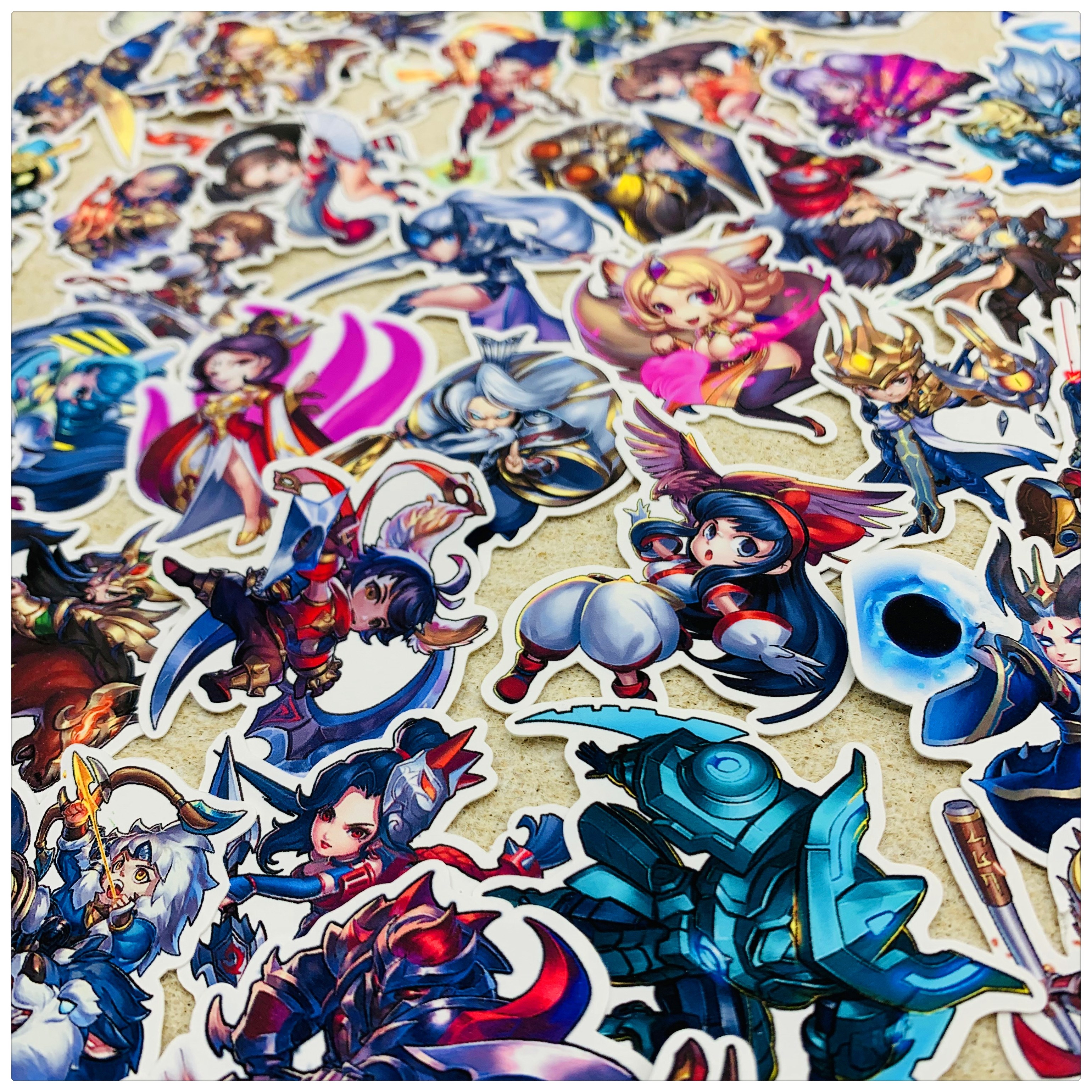 手帐贴纸 q版 卡通人物 王者荣耀 63枚 亚瑟后裔妲己哪吒甄姬手账