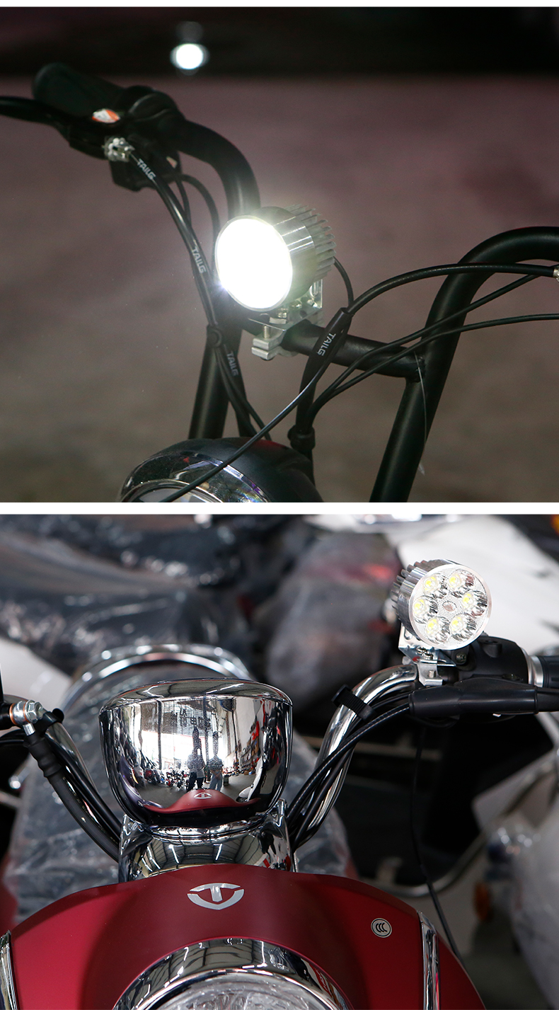 适用电动车灯超亮强光led大灯摩托车自行车电瓶车大灯12v改装外置射灯