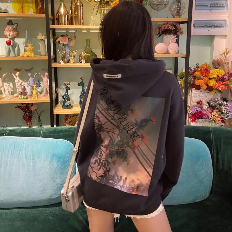 霸雅海 fear of god复线essentials花卉连帽卫衣fog高街纯棉宽松情侣