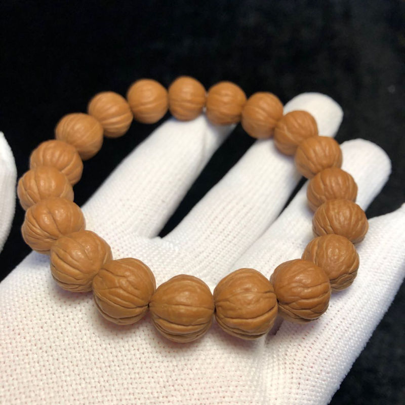 宝札 天然野生原籽 小猴头核桃手串 文玩佛珠猴头菩提子水晶核男女