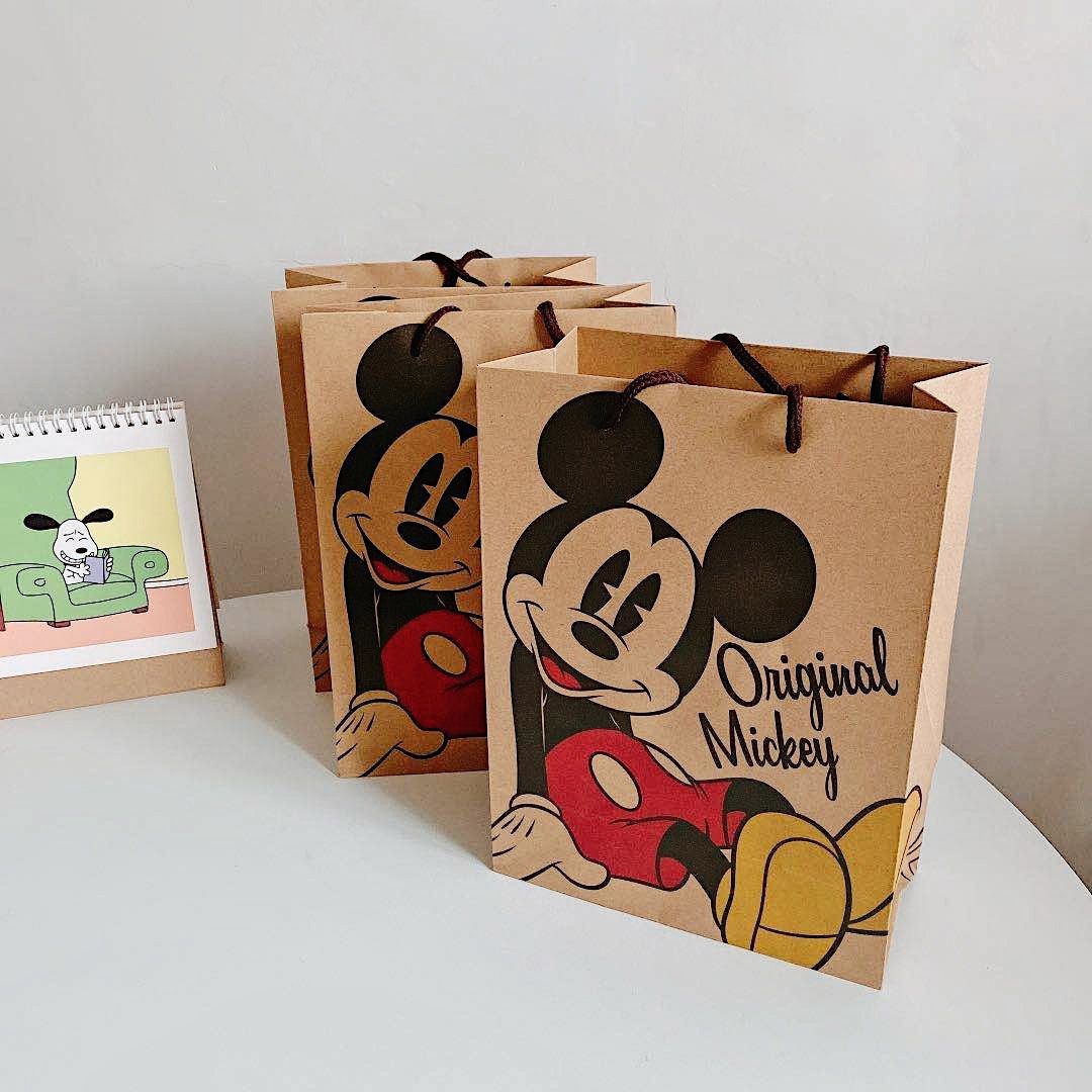 牛皮纸袋 风卡通可爱牛皮纸袋可爱礼物包装袋加厚加大手提购物袋礼品