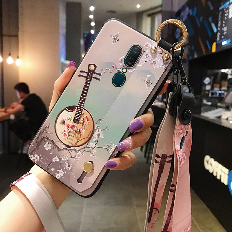 cvaojuv oppoa9手机壳a9保护壳挂绳腕带oppoa9x防摔硅胶套个性创意