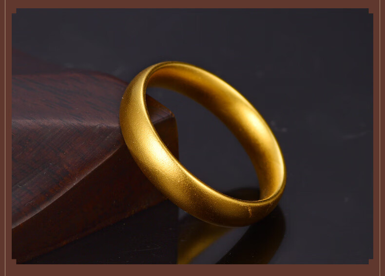 老凤凰 古法黄金戒指素圈金戒指女足金9999情侣对戒男3硬金宽妈妈款