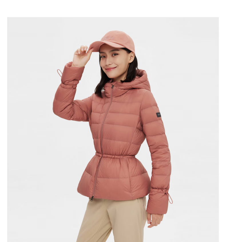 aigle艾高nebraska f22女士wr防泼水短款户外时尚轻量羽绒服外套 深瑰