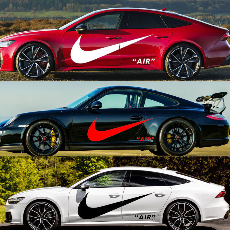 耐克潮牌车贴个性文字nike大勾装饰 汽车贴纸遮挡划痕贴车身拉花 进口