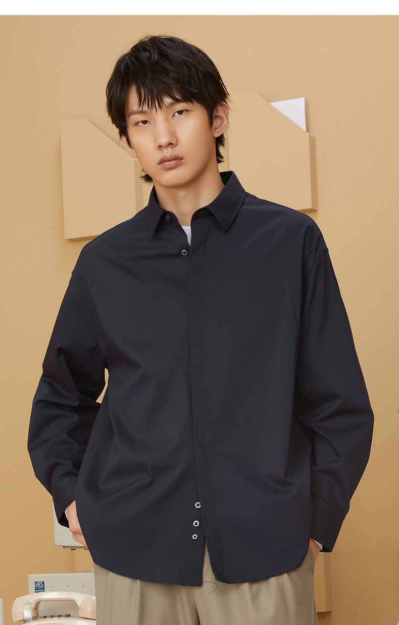 商场同款gxgjeans男装2020秋季新款衬衫男长袖潮流帅气韩版休闲翻领