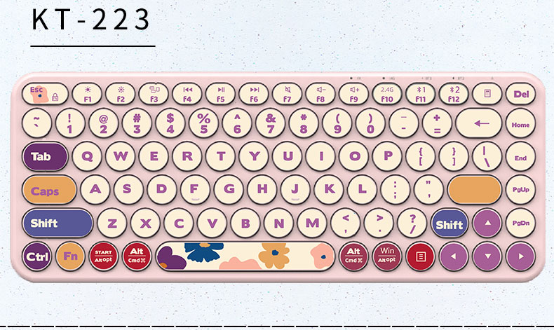 hrhpym适用于惠普糖豆键盘贴无线蓝牙按键贴纸圆形卡通可爱女生装饰