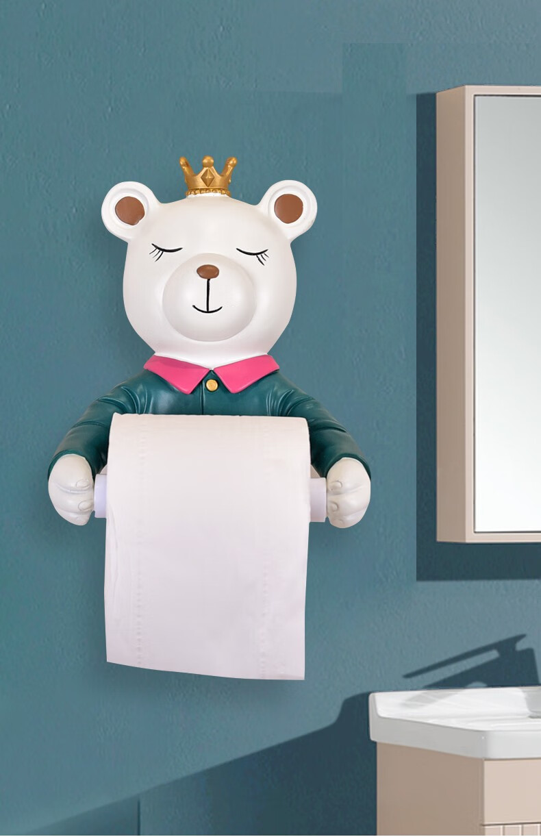 墨菲 创意卫生间纸巾盒卡通少女可爱纸巾架免打孔厕所抽纸盒卷纸筒