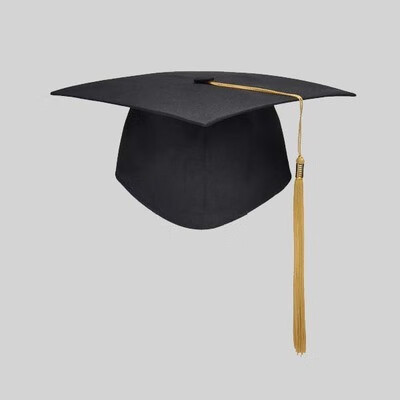礼帽子礼帽学士帽毕业典礼帽学位帽博士帽流苏帽硕士帽 黑色学士帽(纸