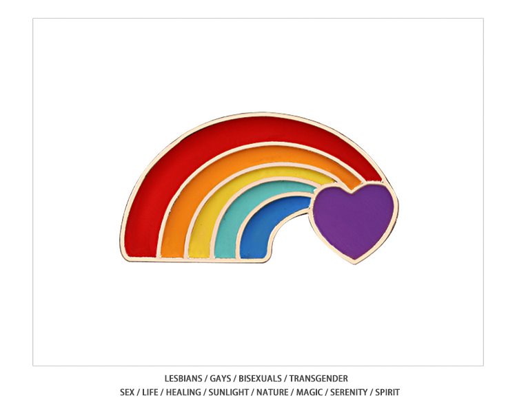 彩虹旗同志六色胸针徽章love同志lgbt饰品爱心旗帜标sn9938 绵羊