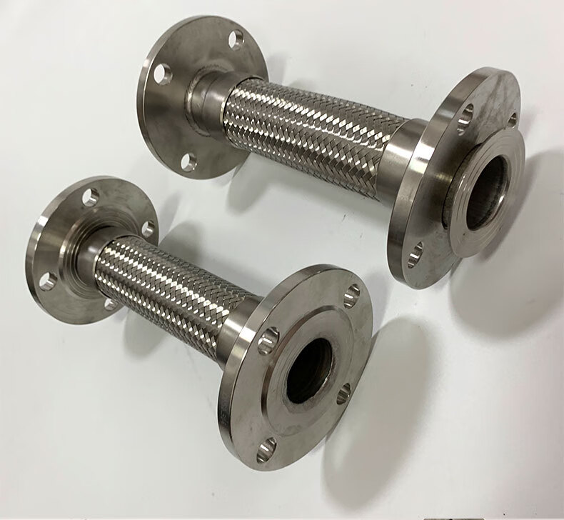 软管高温高压蒸汽波纹管编织网软连接dn20-600 碳钢法兰201dn32*300mm