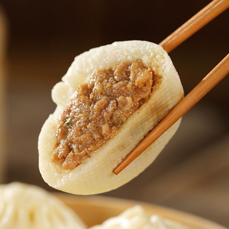 芭比馒头12只袋中饮巴比馒头鲜肉鲜汁肉包包子速冻营养早餐家庭装半