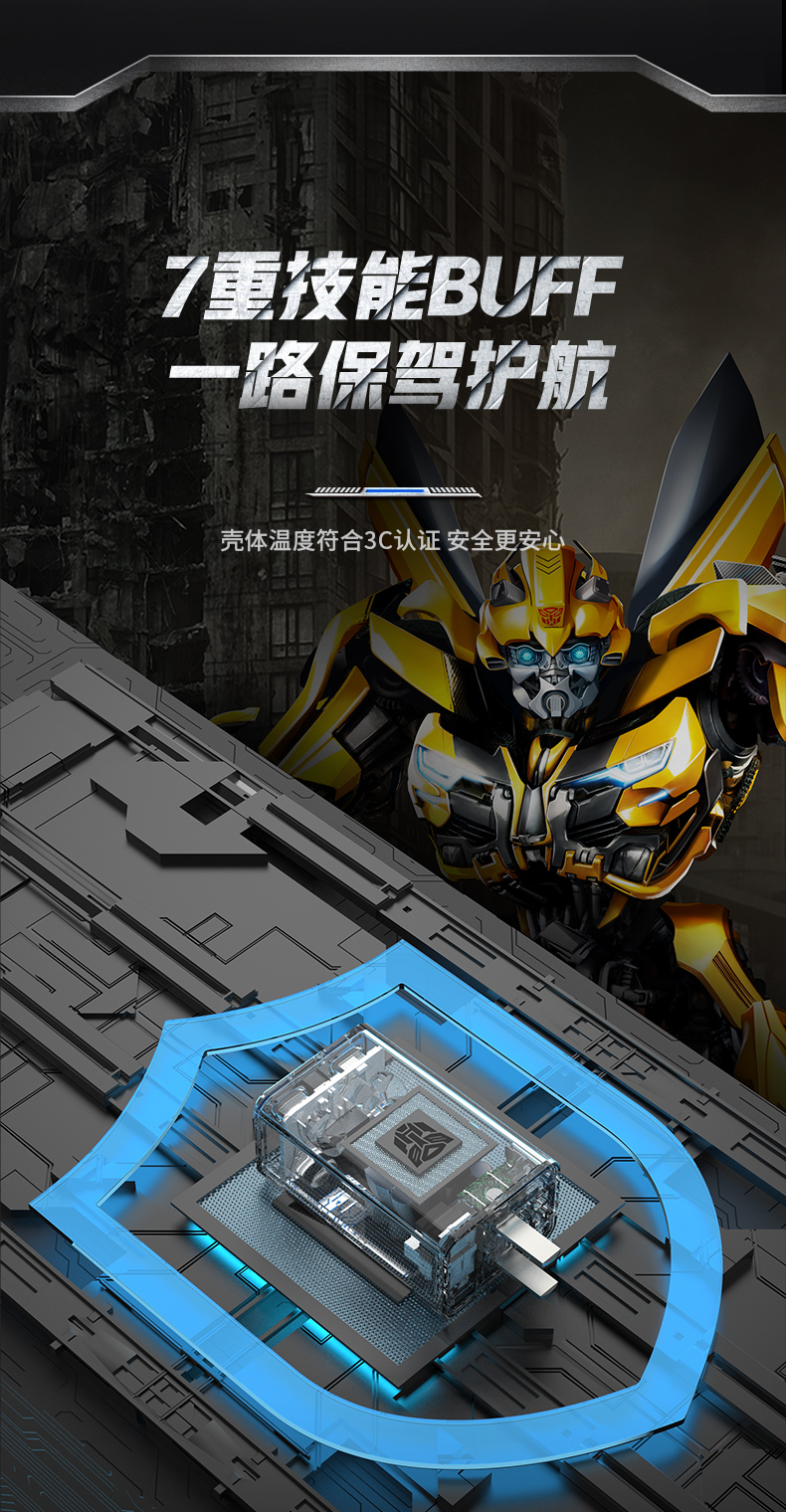 努比亚(nubia) 65w氮化镓充电器套装变形金刚战损版适用20w苹果多口pd