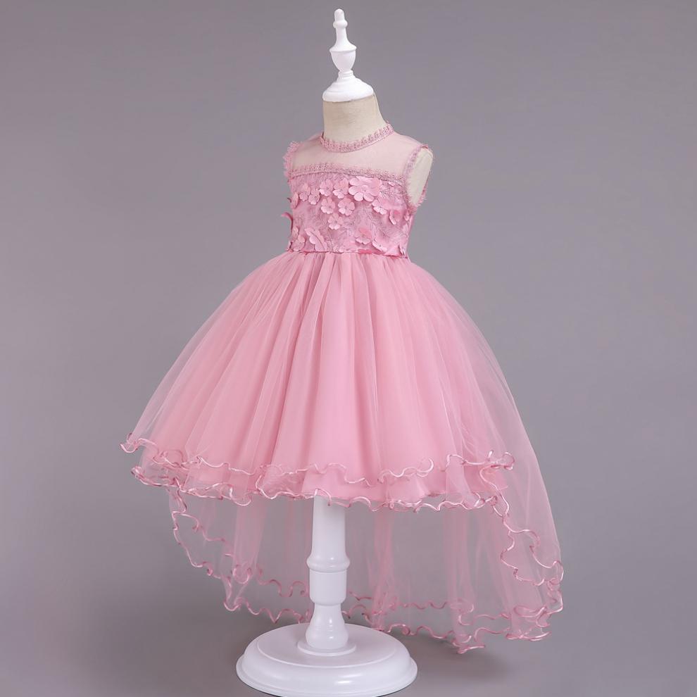 女宝宝礼服裙儿童演出服夏天夏季蓬蓬裙公主裙燕尾裙气质大裙摆纱裙