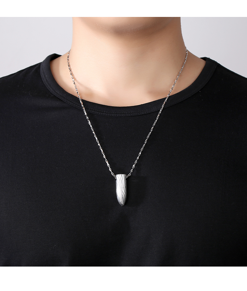 嘻哈999纯银个性男士吊坠战狼同款挂坠送男友礼物 子弹头吊坠(配棉绳)