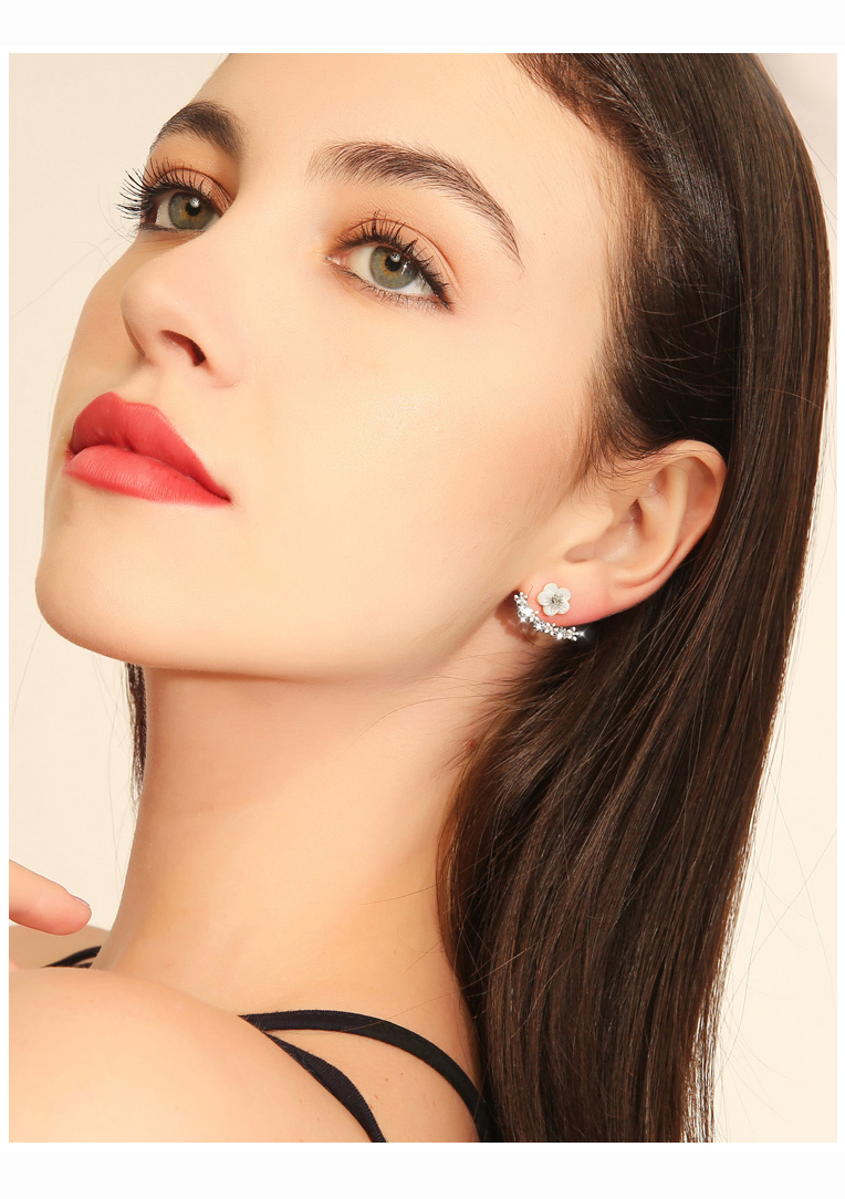 桑玛雏菊贝壳花朵银耳钉女款韩版学生耳环女时尚一款两戴耳饰森系优雅