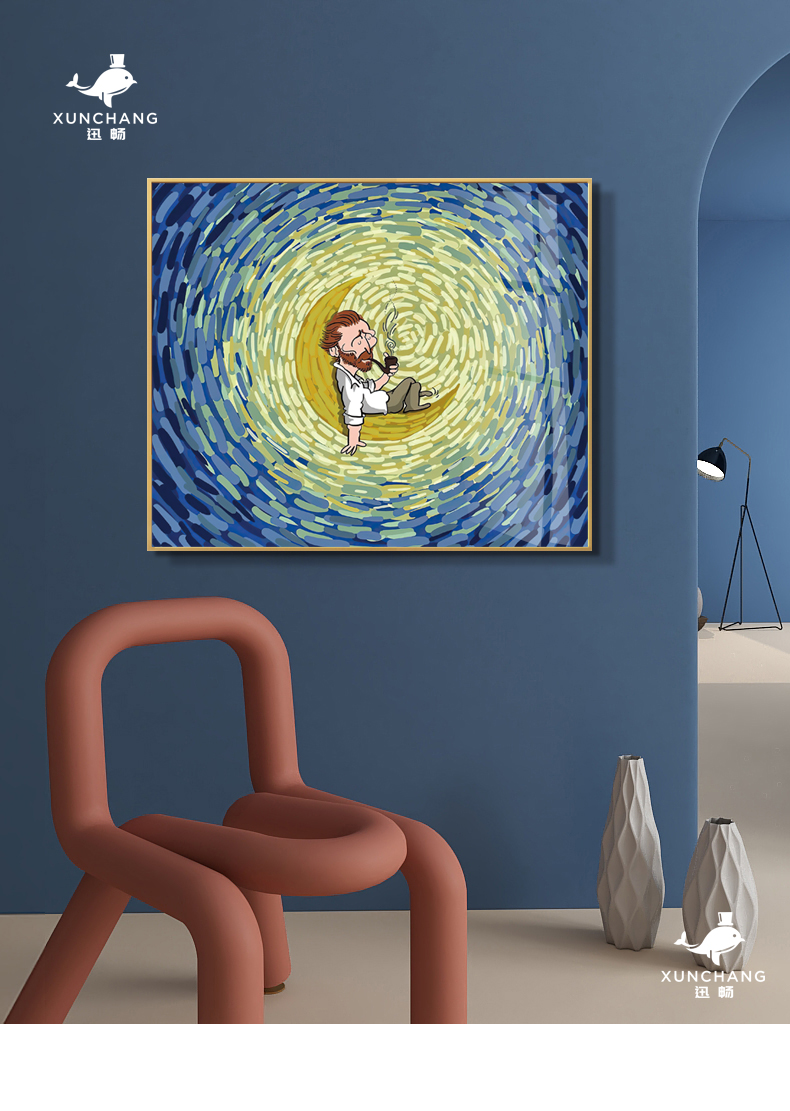 世界名画创意梵高作品遮挡电表箱装饰画抽象挂画总开关电源免打孔11星