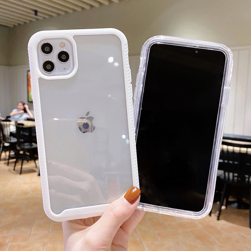 苹果12手机壳加厚边框pro透明iphone12promax防滑撞色全包防摔pormax