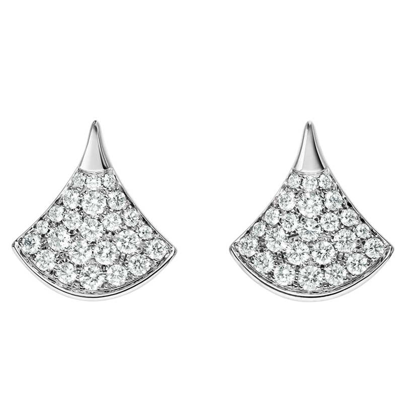 宝格丽bvlgari耳环白金女式密镶钻石divasdream耳针式耳环针式耳环